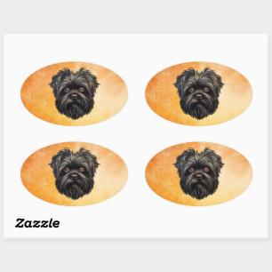 Sticker Ovale Affenpinscher Monkey Dog Affens Terrier