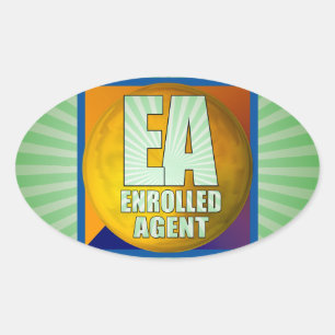 STICKER OVALE AGENT INSCRIT AU LOGO EA