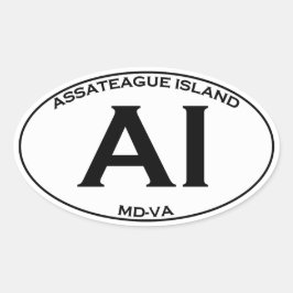 Sticker Ovale AI - Logo d'ovale d'île d'Assateague