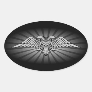 Sticker Ovale Aigle à deux têtes