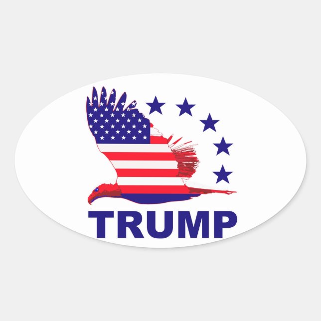 Sticker Ovale Aigle Trump (Devant)