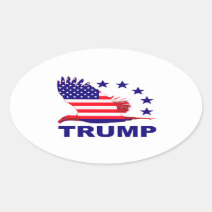 Sticker Ovale Aigle Trump