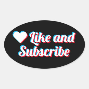 Sticker Ovale Aimez Et Abonnez-Vous