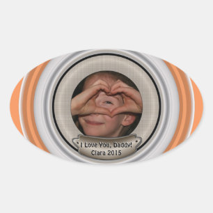 Sticker Ovale Ajoutez votre photo et choisissez n'importe quel c