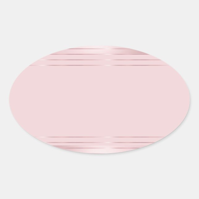 Sticker Ovale Ajoutez Votre Texte Modèle Vierge Moderne Rose Gol (Devant)