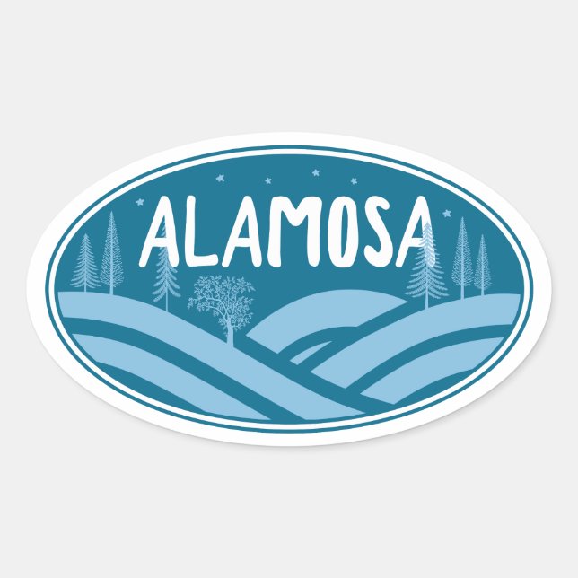 Sticker Ovale Alamosa Colorado Extérieur (Devant)
