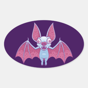 Sticker Ovale Albino Vampire Bat