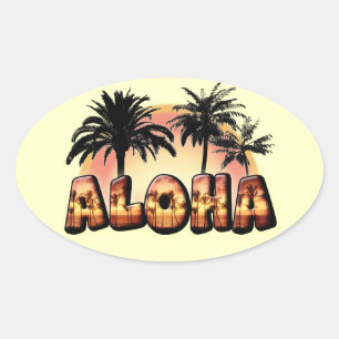 Sticker Ovale Aloha