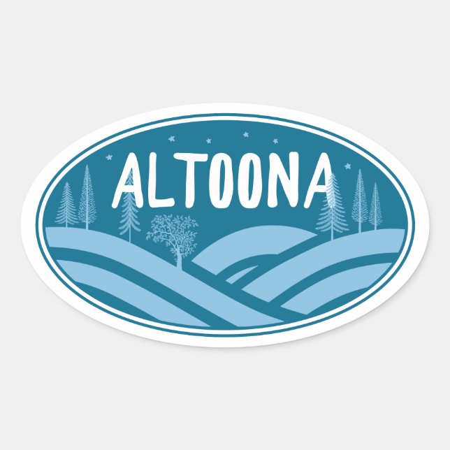 Sticker Ovale Altoona Pennsylvania Outdoors (Devant)