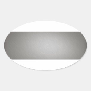 Sticker Ovale Aluminium balayé par argent rayé