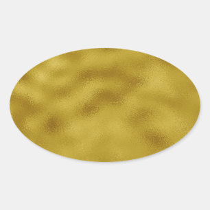 Sticker Ovale Aluminium de faux d'or