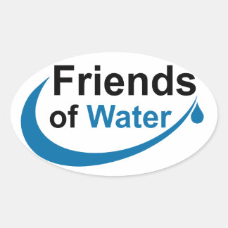 Sticker Ovale Amis de l'eau