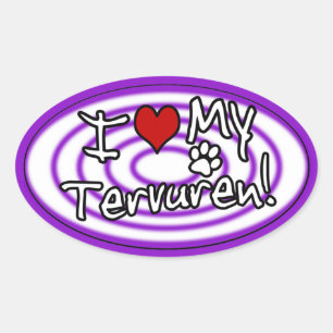Sticker Ovale Amour du pourpre I de Hypno mon Tervuren