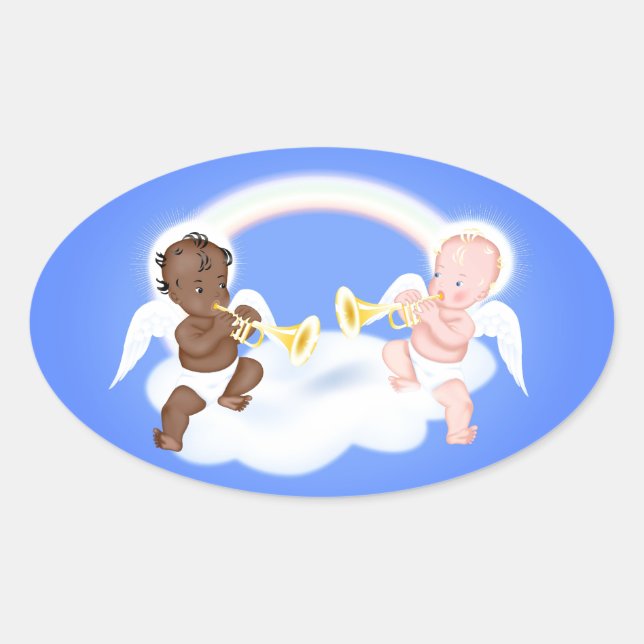 Sticker Ovale Angles sur le nuage (Devant)