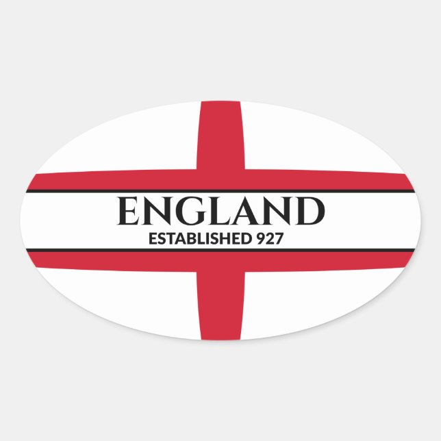 Sticker Ovale Angleterre Établit 927 St George Drapeau (Devant)