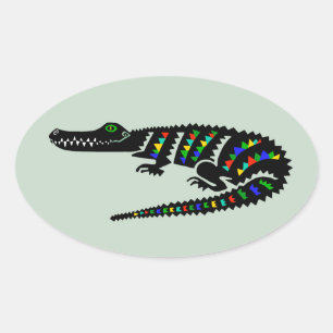 Sticker Ovale Animaux sauvages CROCODILE - Reptile - Faune - Éta