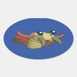 Sticker Ovale Anomalocaris- la crevette peu commune