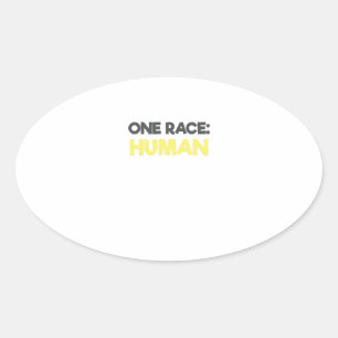 Sticker Ovale Anti Racisme Une Course Humaine