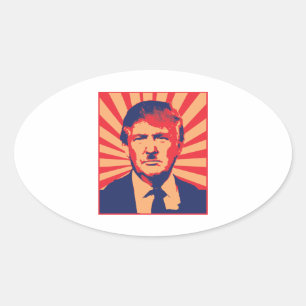 Sticker Ovale Anti-Trump