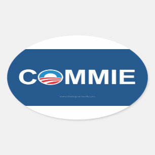Sticker Ovale Antiobama Commie