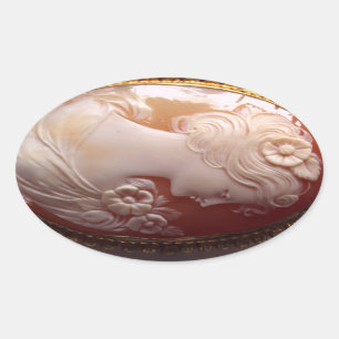 Sticker Ovale Antique Cameo