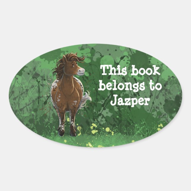 Sticker Ovale Appaloosa Peint Pony (Devant)