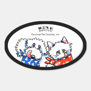 Sticker Ovale Appetit de chat de chien! Pet Gourmet Personnalisé