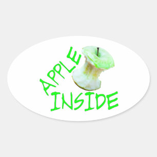 Sticker Ovale Apple à l'intérieur