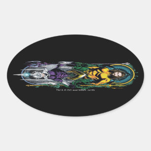 Sticker Ovale Aquaman   Orin et panneau réversible de Nouveau