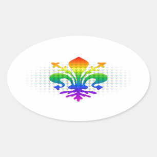 Sticker Ovale Arc-en-ciel