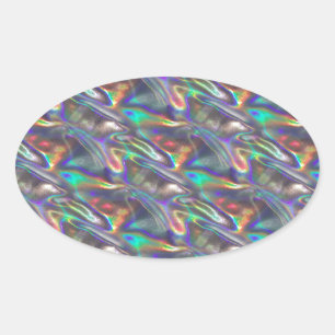 Sticker Ovale argent holographique