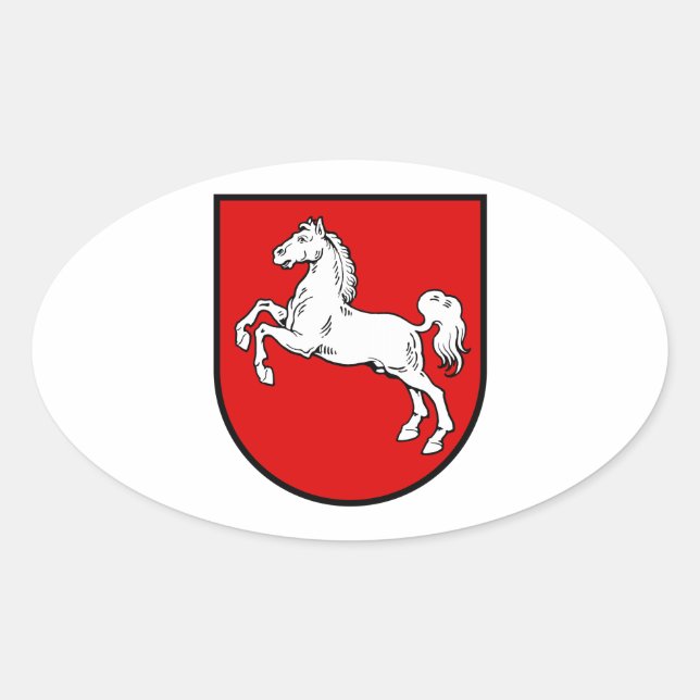 Sticker Ovale Armoiries de Basse-Saxe (Allemagne) (Devant)