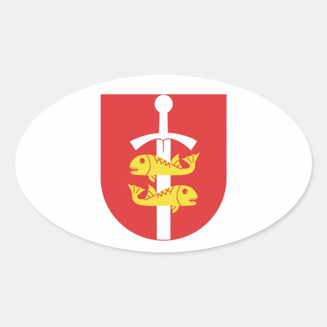 Sticker Ovale Armoiries de Gdynia, Pologne (Devant)