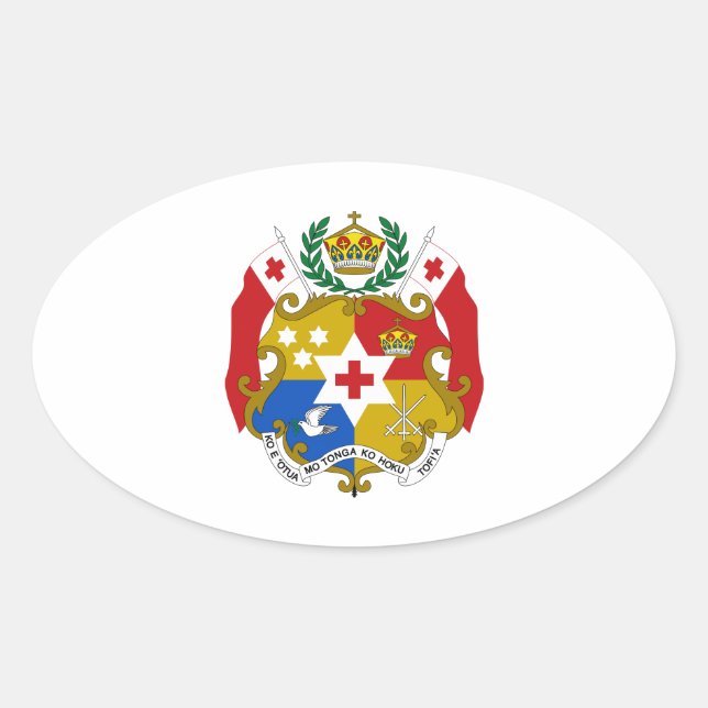 Sticker Ovale Armoiries des Tonga (Devant)