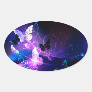 Sticker Ovale Arrière - plan avec papillons de nuit