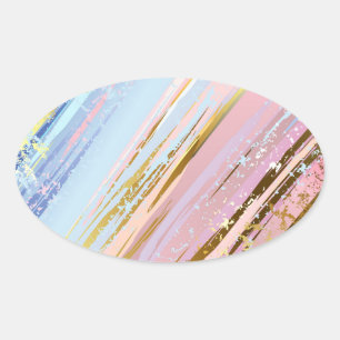 Sticker Ovale Arrière - plan rose texturé