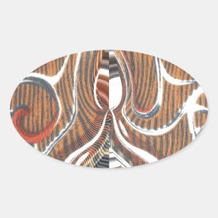 Sticker Ovale Art Abstrait africain