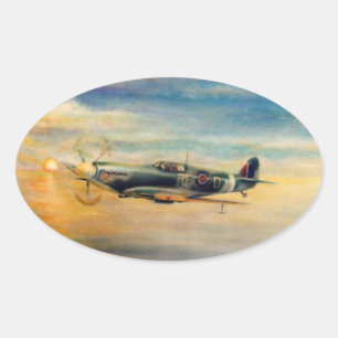 Sticker Ovale Art aéronautique