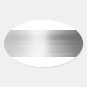 Sticker Ovale Aspect métallique en acier inoxydable