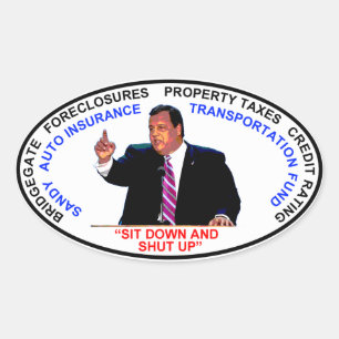 Sticker Ovale Assieds-toi et ferme-toi