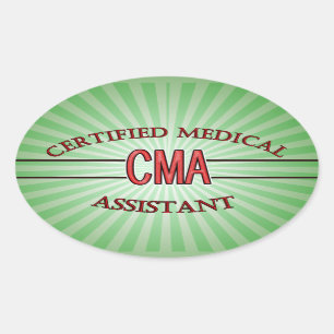 STICKER OVALE ASSISTANT MÉDICALE CERTIFIÉ LOGO CMA