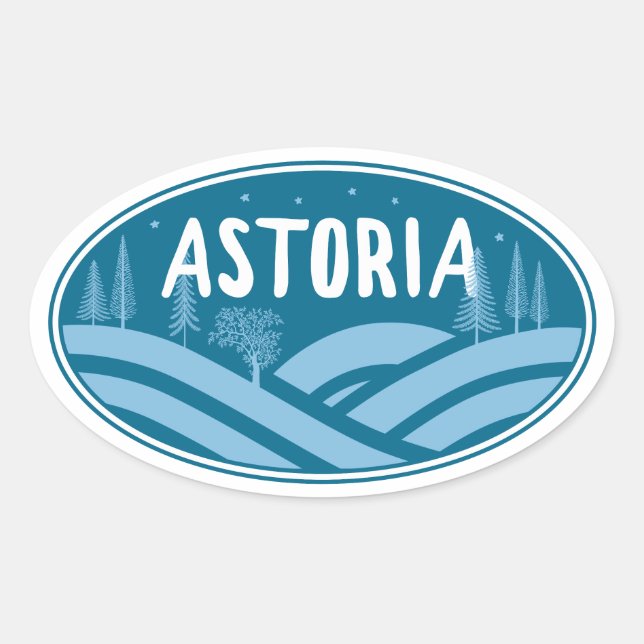 Sticker Ovale Astoria Oregon Extérieur (Devant)