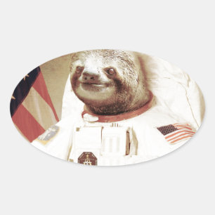 Sticker Ovale Astronaut Sloth