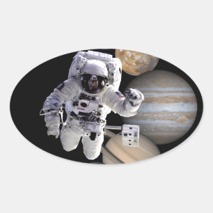 Sticker Ovale astronef mission solar system planar