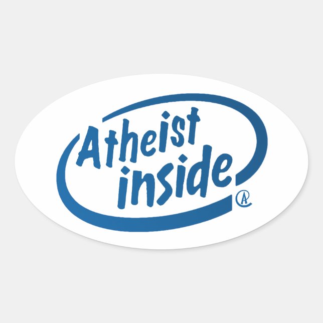 Sticker Ovale Athée à l'intérieur (Devant)
