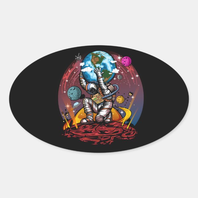 Sticker Ovale Atlas Space Man (Devant)