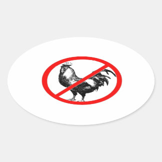 Sticker Ovale Aucun coq ? !