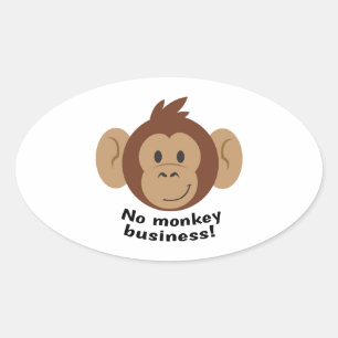 Sticker Ovale Aucunes affaires de singe