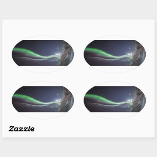 Sticker Ovale Aurora Borealis Norvège