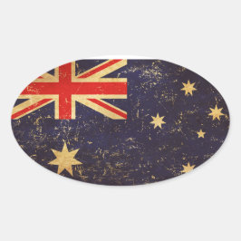 Sticker Ovale Australie Drapeau Vintage